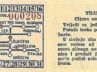 Tramvajska karta i poleđina iz 1959. godine